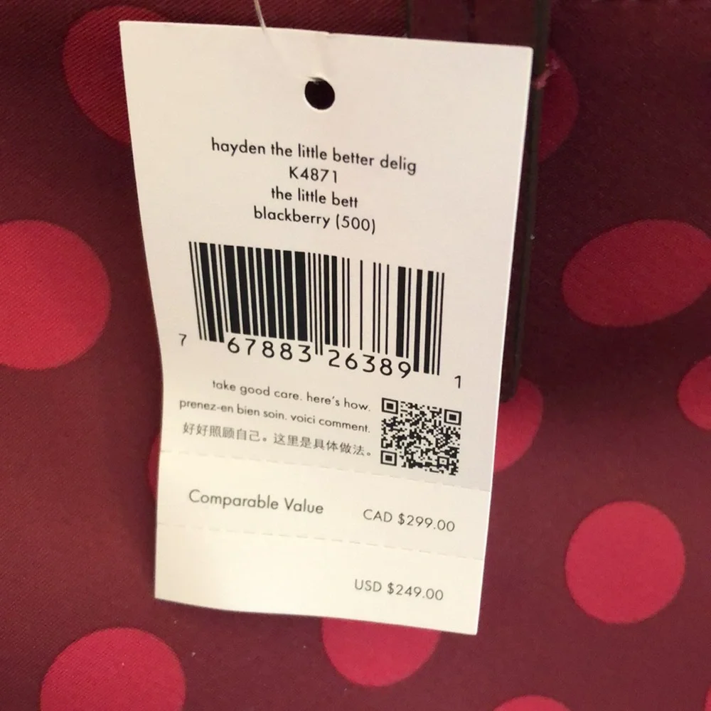 Kate spade polka dot blackberry bag